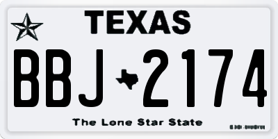 TX license plate BBJ2174