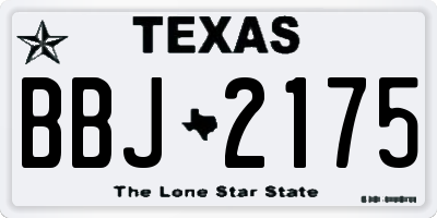 TX license plate BBJ2175