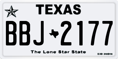 TX license plate BBJ2177