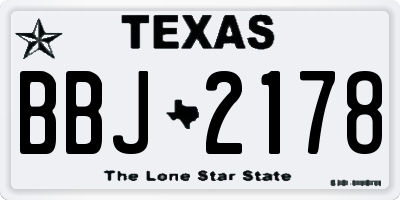 TX license plate BBJ2178