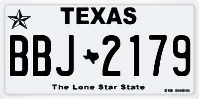 TX license plate BBJ2179