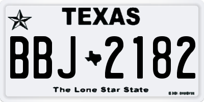 TX license plate BBJ2182