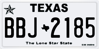 TX license plate BBJ2185