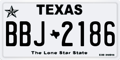 TX license plate BBJ2186