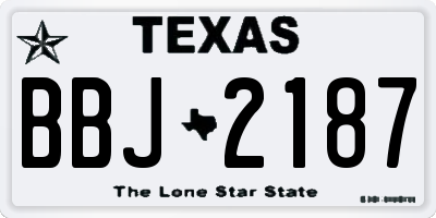 TX license plate BBJ2187