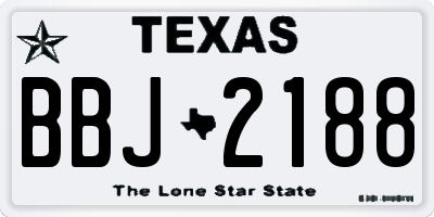 TX license plate BBJ2188