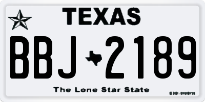 TX license plate BBJ2189