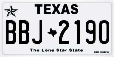 TX license plate BBJ2190