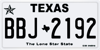 TX license plate BBJ2192