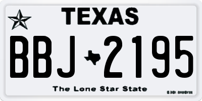 TX license plate BBJ2195