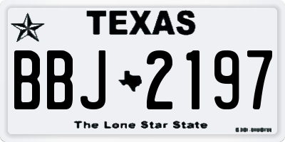 TX license plate BBJ2197