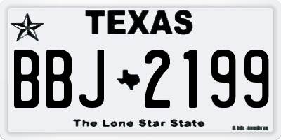 TX license plate BBJ2199