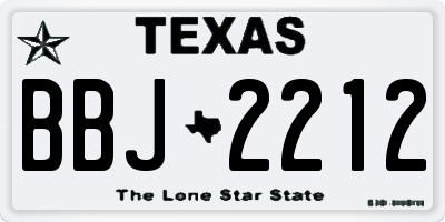 TX license plate BBJ2212
