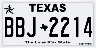 TX license plate BBJ2214