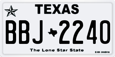 TX license plate BBJ2240