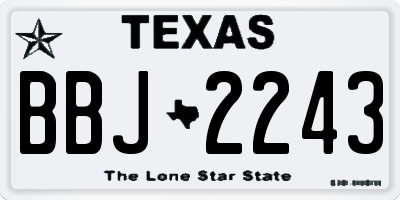 TX license plate BBJ2243