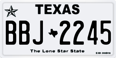 TX license plate BBJ2245