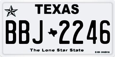 TX license plate BBJ2246