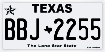 TX license plate BBJ2255