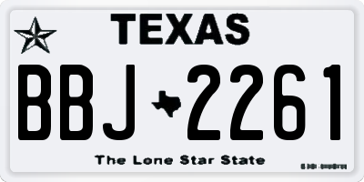 TX license plate BBJ2261