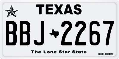 TX license plate BBJ2267