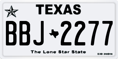 TX license plate BBJ2277