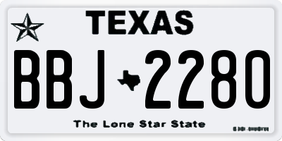TX license plate BBJ2280