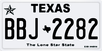 TX license plate BBJ2282