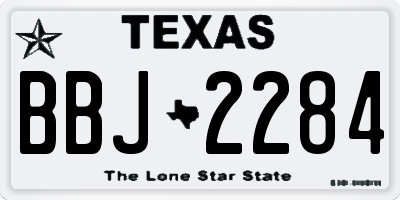 TX license plate BBJ2284