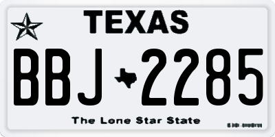 TX license plate BBJ2285