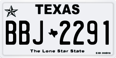 TX license plate BBJ2291