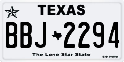 TX license plate BBJ2294