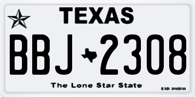 TX license plate BBJ2308
