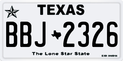 TX license plate BBJ2326