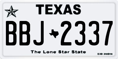 TX license plate BBJ2337