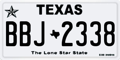 TX license plate BBJ2338
