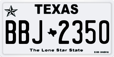 TX license plate BBJ2350