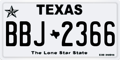 TX license plate BBJ2366