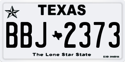TX license plate BBJ2373