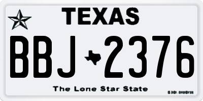 TX license plate BBJ2376