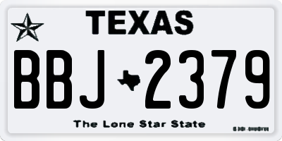 TX license plate BBJ2379