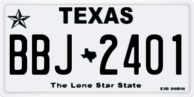 TX license plate BBJ2401