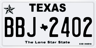 TX license plate BBJ2402