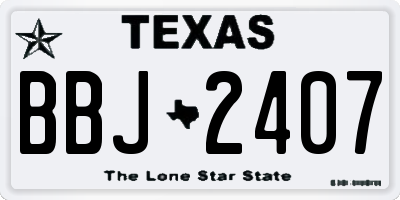 TX license plate BBJ2407