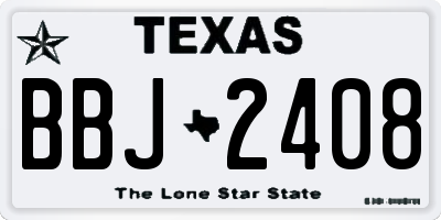 TX license plate BBJ2408