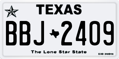 TX license plate BBJ2409