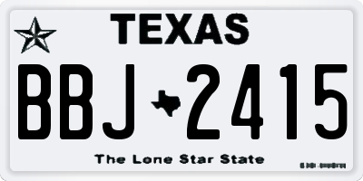TX license plate BBJ2415