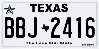 TX license plate BBJ2416