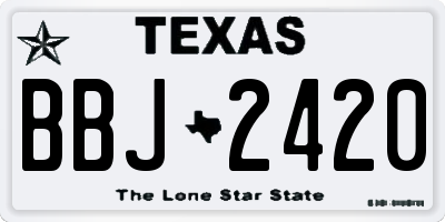 TX license plate BBJ2420