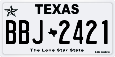 TX license plate BBJ2421